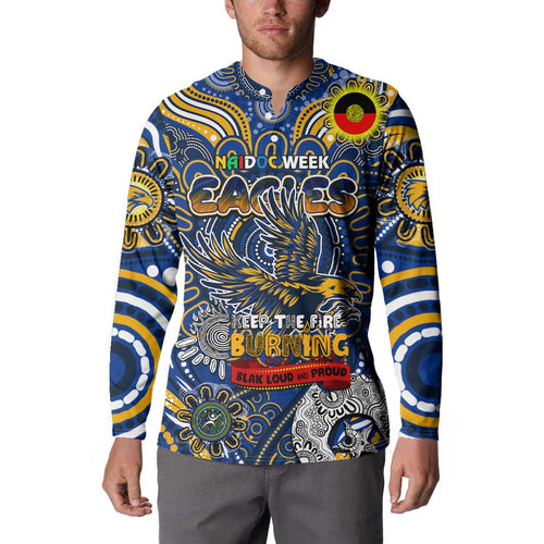Custom West Coast Eagles NAIDOC Week 2024 Button Sweatshirt Mascot Football