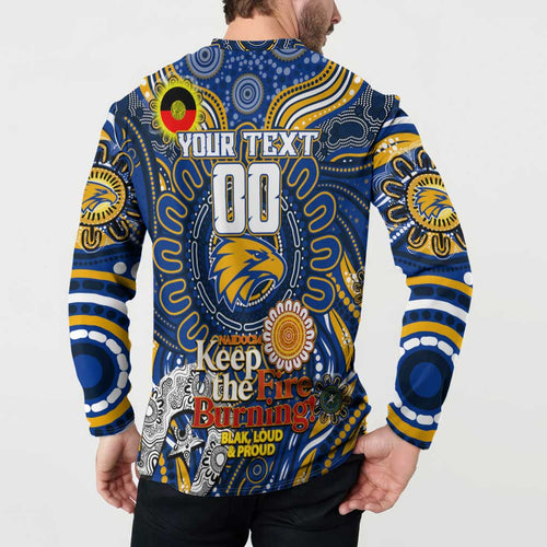 Custom West Coast Eagles NAIDOC Week 2024 Button Sweatshirt Mascot Football