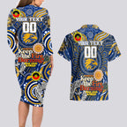 Custom West Coast Eagles NAIDOC Week 2024 Couples Matching Long Sleeve Bodycon Dress and Hawaiian Shirt Mascot Football