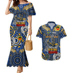 Custom West Coast Eagles NAIDOC Week 2024 Couples Matching Mermaid Dress and Hawaiian Shirt Mascot Football