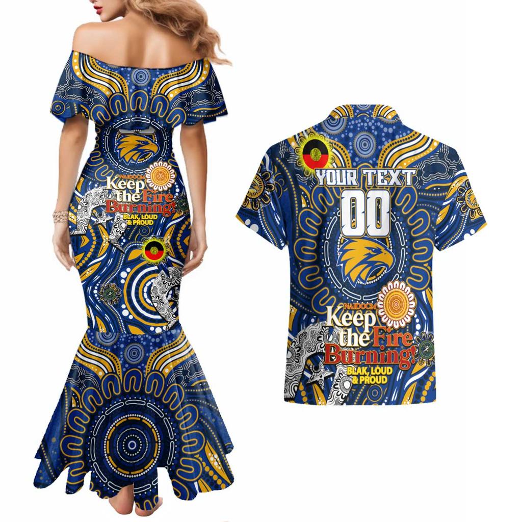 Custom West Coast Eagles NAIDOC Week 2024 Couples Matching Mermaid Dress and Hawaiian Shirt Mascot Football