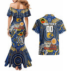 Custom West Coast Eagles NAIDOC Week 2024 Couples Matching Mermaid Dress and Hawaiian Shirt Mascot Football