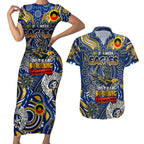 Custom West Coast Eagles NAIDOC Week 2024 Couples Matching Short Sleeve Bodycon Dress and Hawaiian Shirt Mascot Football