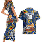 Custom West Coast Eagles NAIDOC Week 2024 Couples Matching Short Sleeve Bodycon Dress and Hawaiian Shirt Mascot Football