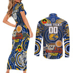 Custom West Coast Eagles NAIDOC Week 2024 Couples Matching Short Sleeve Bodycon Dress and Long Sleeve Button Shirt Mascot Football