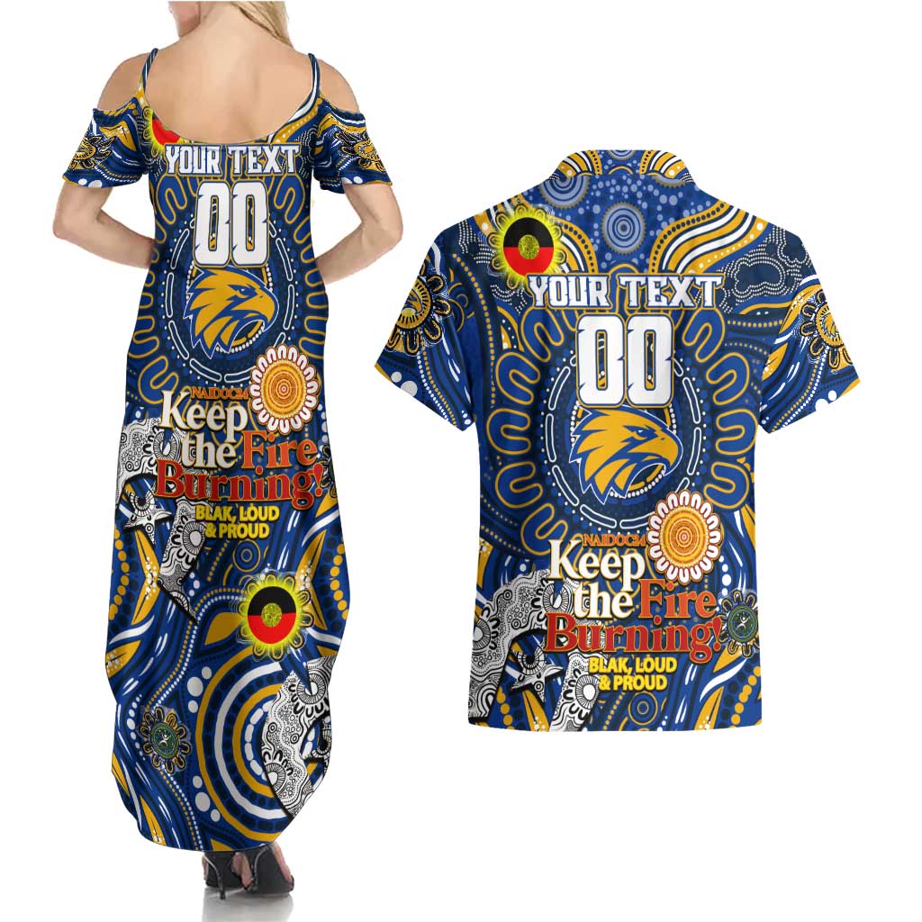 Custom West Coast Eagles NAIDOC Week 2024 Couples Matching Summer Maxi Dress and Hawaiian Shirt Mascot Football