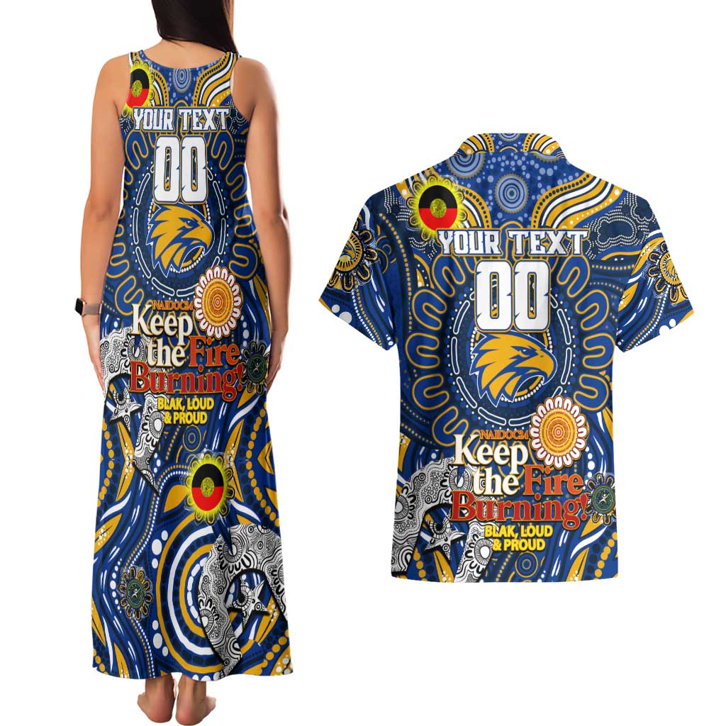Custom West Coast Eagles NAIDOC Week 2024 Couples Matching Tank Maxi Dress and Hawaiian Shirt Mascot Football