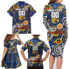 Custom West Coast Eagles NAIDOC Week 2024 Family Matching Long Sleeve Bodycon Dress and Hawaiian Shirt Mascot Football