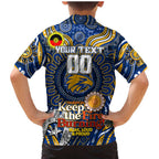 Custom West Coast Eagles NAIDOC Week 2024 Family Matching Mermaid Dress and Hawaiian Shirt Mascot Football