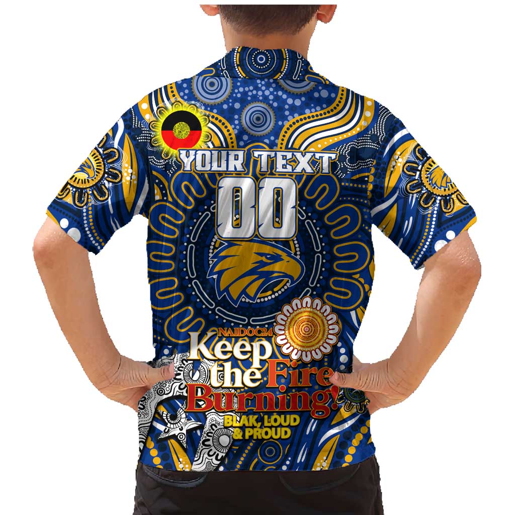 Custom West Coast Eagles NAIDOC Week 2024 Family Matching Mermaid Dress and Hawaiian Shirt Mascot Football