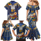 Custom West Coast Eagles NAIDOC Week 2024 Family Matching Mermaid Dress and Hawaiian Shirt Mascot Football