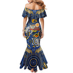 Custom West Coast Eagles NAIDOC Week 2024 Family Matching Mermaid Dress and Hawaiian Shirt Mascot Football
