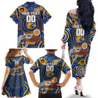 Custom West Coast Eagles NAIDOC Week 2024 Family Matching Off The Shoulder Long Sleeve Dress and Hawaiian Shirt Mascot Football
