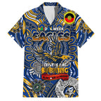 Custom West Coast Eagles NAIDOC Week 2024 Family Matching Off Shoulder Maxi Dress and Hawaiian Shirt Mascot Football