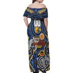 Custom West Coast Eagles NAIDOC Week 2024 Family Matching Off Shoulder Maxi Dress and Hawaiian Shirt Mascot Football