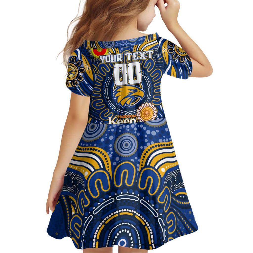 Custom West Coast Eagles NAIDOC Week 2024 Family Matching Off Shoulder Short Dress and Hawaiian Shirt Mascot Football