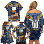 Custom West Coast Eagles NAIDOC Week 2024 Family Matching Off Shoulder Short Dress and Hawaiian Shirt Mascot Football