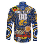 Custom West Coast Eagles NAIDOC Week 2024 Family Matching Off Shoulder Short Dress and Hawaiian Shirt Mascot Football