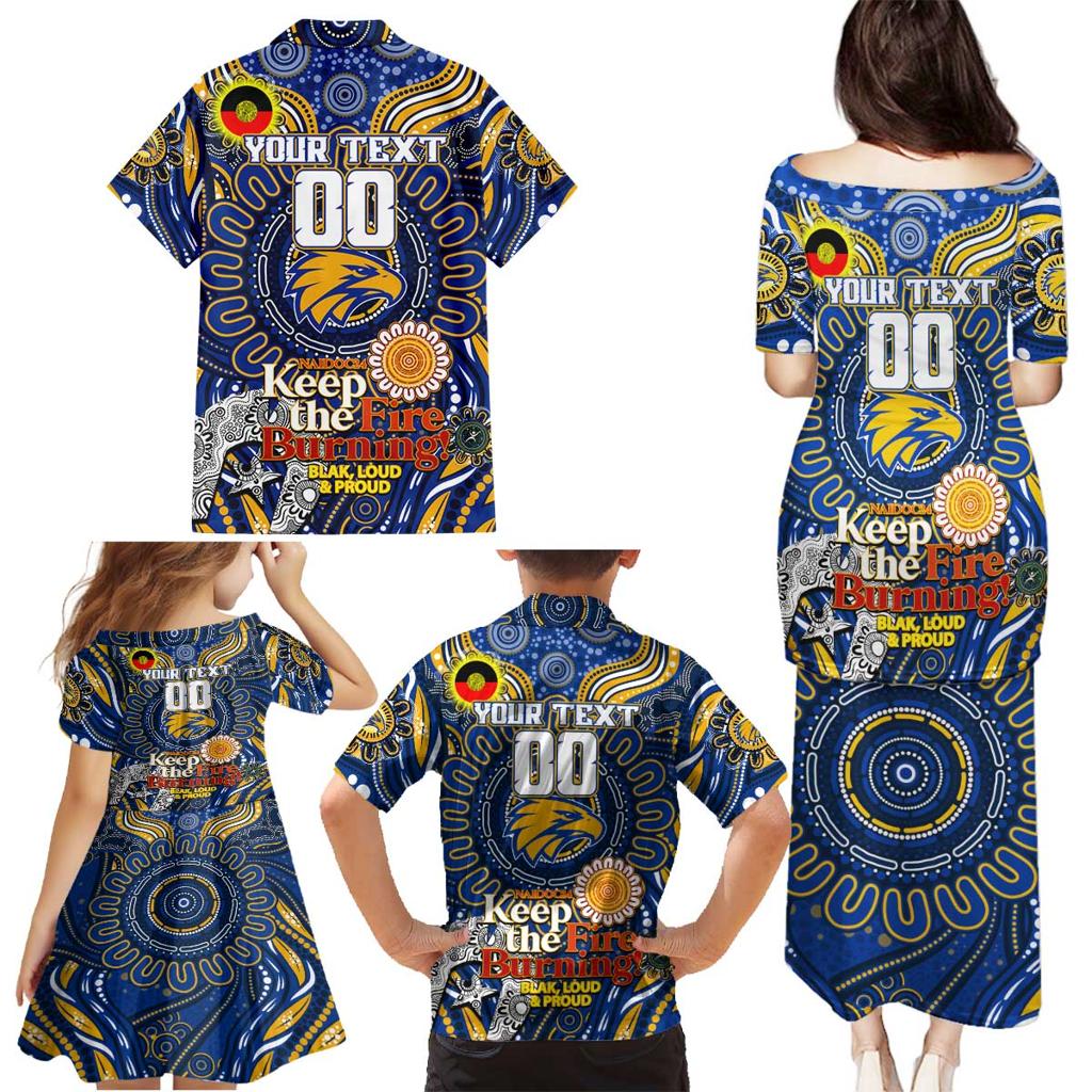 Custom West Coast Eagles NAIDOC Week 2024 Family Matching Puletasi and Hawaiian Shirt Mascot Football