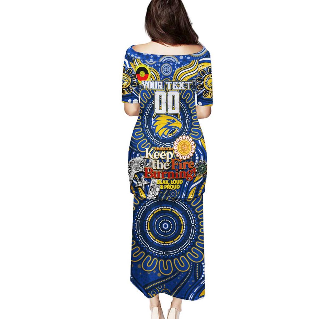 Custom West Coast Eagles NAIDOC Week 2024 Family Matching Puletasi and Hawaiian Shirt Mascot Football