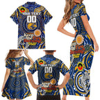Custom West Coast Eagles NAIDOC Week 2024 Family Matching Short Sleeve Bodycon Dress and Hawaiian Shirt Mascot Football