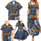 Custom West Coast Eagles NAIDOC Week 2024 Family Matching Summer Maxi Dress and Hawaiian Shirt Mascot Football