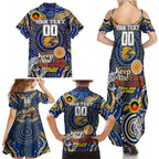 Custom West Coast Eagles NAIDOC Week 2024 Family Matching Summer Maxi Dress and Hawaiian Shirt Mascot Football