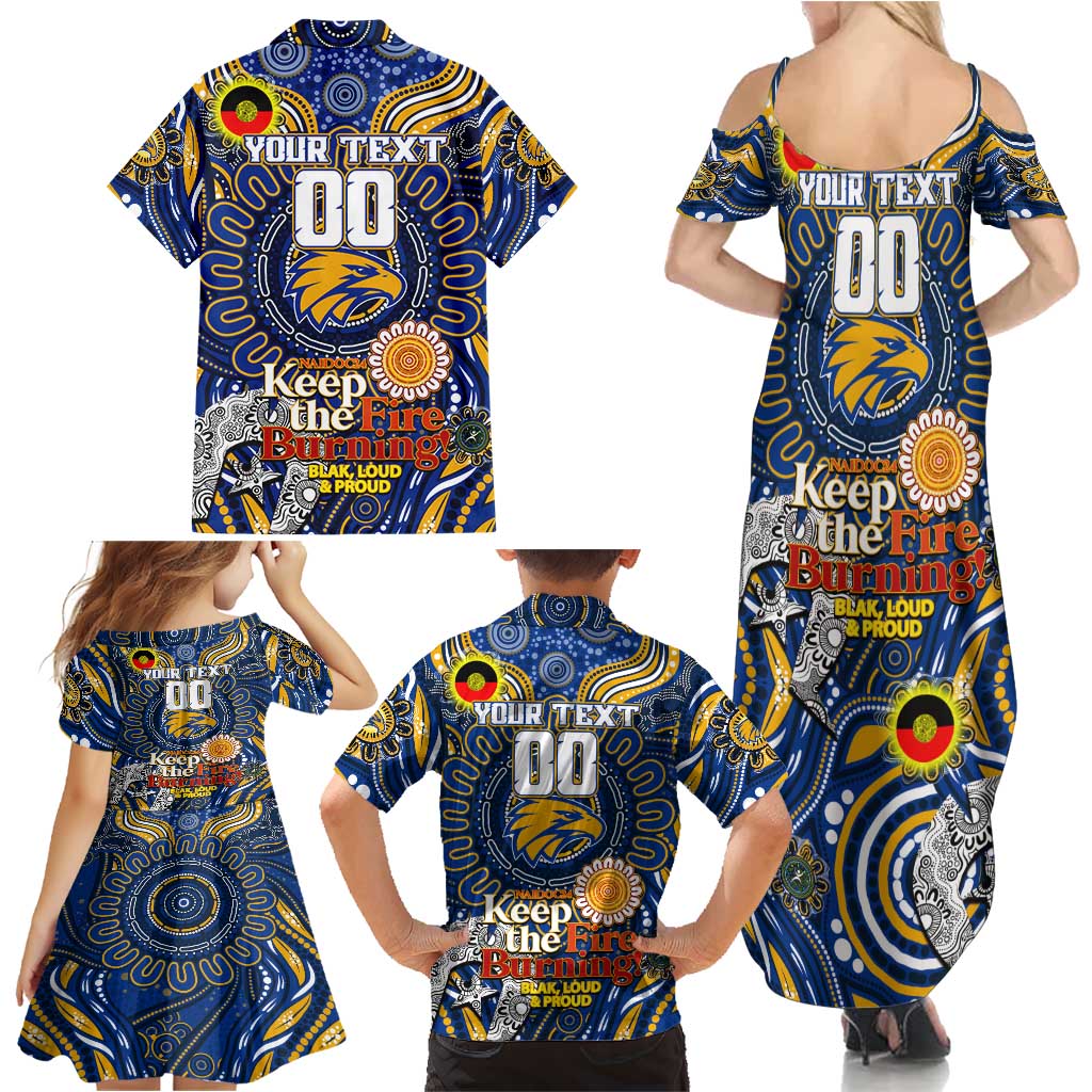 Custom West Coast Eagles NAIDOC Week 2024 Family Matching Summer Maxi Dress and Hawaiian Shirt Mascot Football