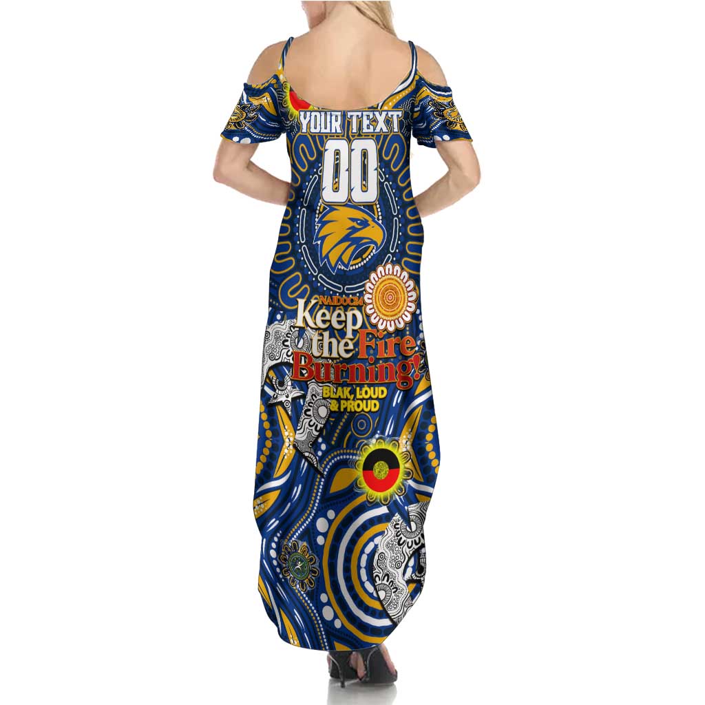 Custom West Coast Eagles NAIDOC Week 2024 Family Matching Summer Maxi Dress and Hawaiian Shirt Mascot Football