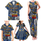 Custom West Coast Eagles NAIDOC Week 2024 Family Matching Tank Maxi Dress and Hawaiian Shirt Mascot Football
