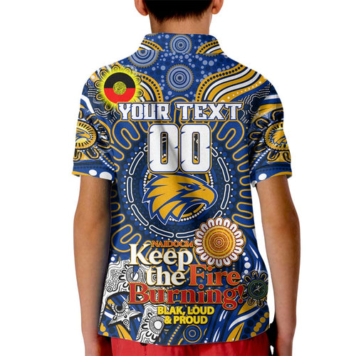 Custom West Coast Eagles NAIDOC Week 2024 Kid Polo Shirt Mascot Football