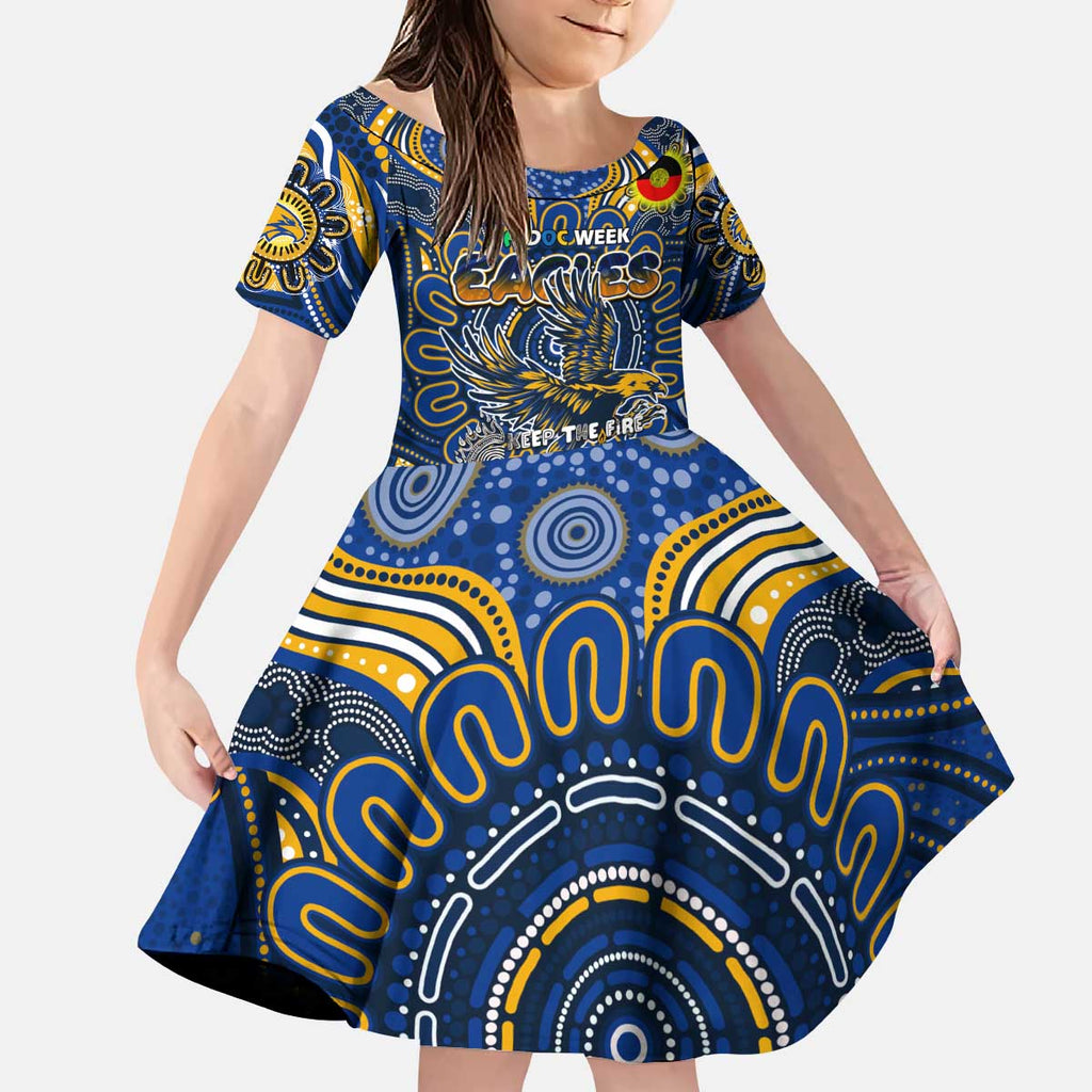 Custom West Coast Eagles NAIDOC Week 2024 Kid Short Sleeve Dress Mascot Football