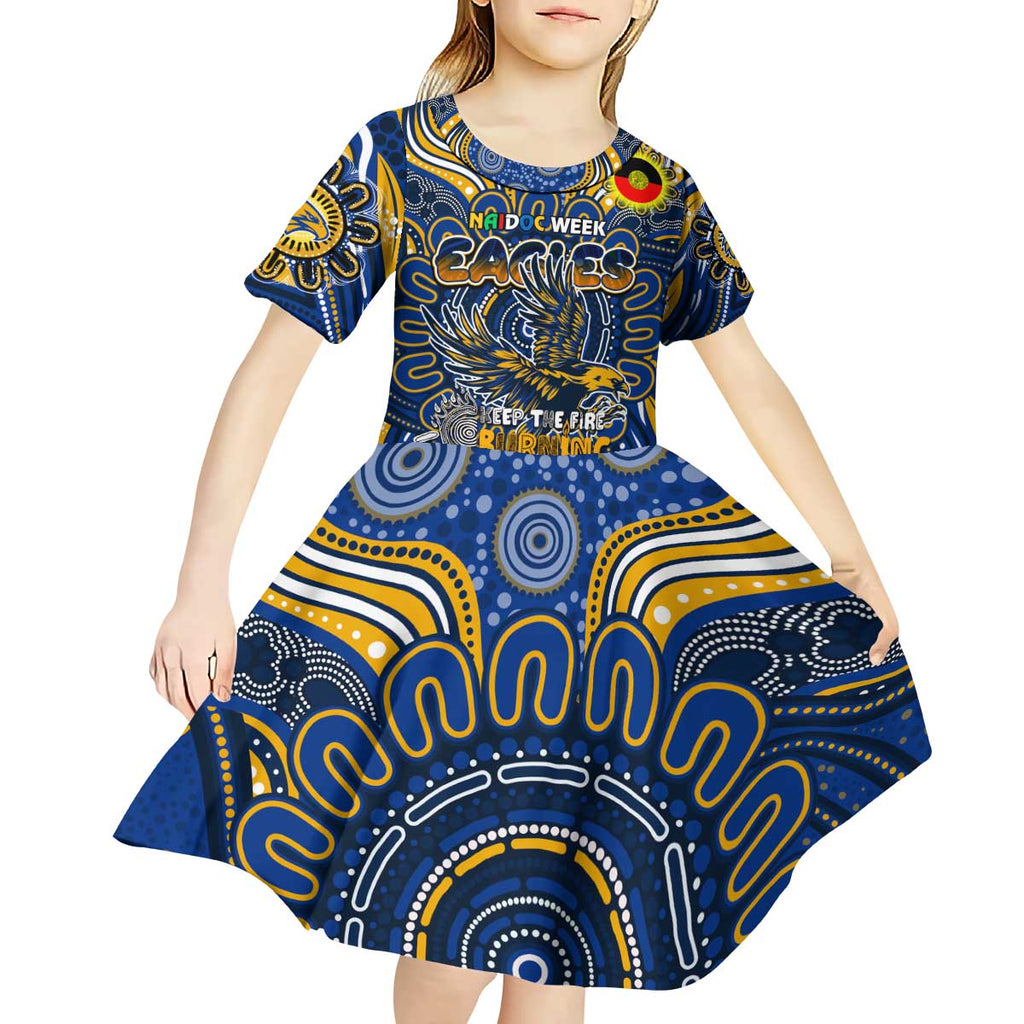 Custom West Coast Eagles NAIDOC Week 2024 Kid Short Sleeve Dress Mascot Football