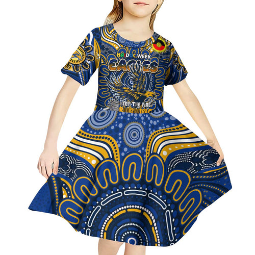 Custom West Coast Eagles NAIDOC Week 2024 Kid Short Sleeve Dress Mascot Football