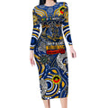 Custom West Coast Eagles NAIDOC Week 2024 Long Sleeve Bodycon Dress Mascot Football