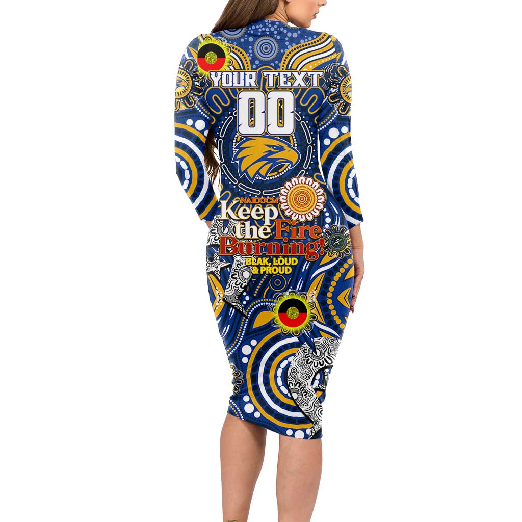 Custom West Coast Eagles NAIDOC Week 2024 Long Sleeve Bodycon Dress Mascot Football