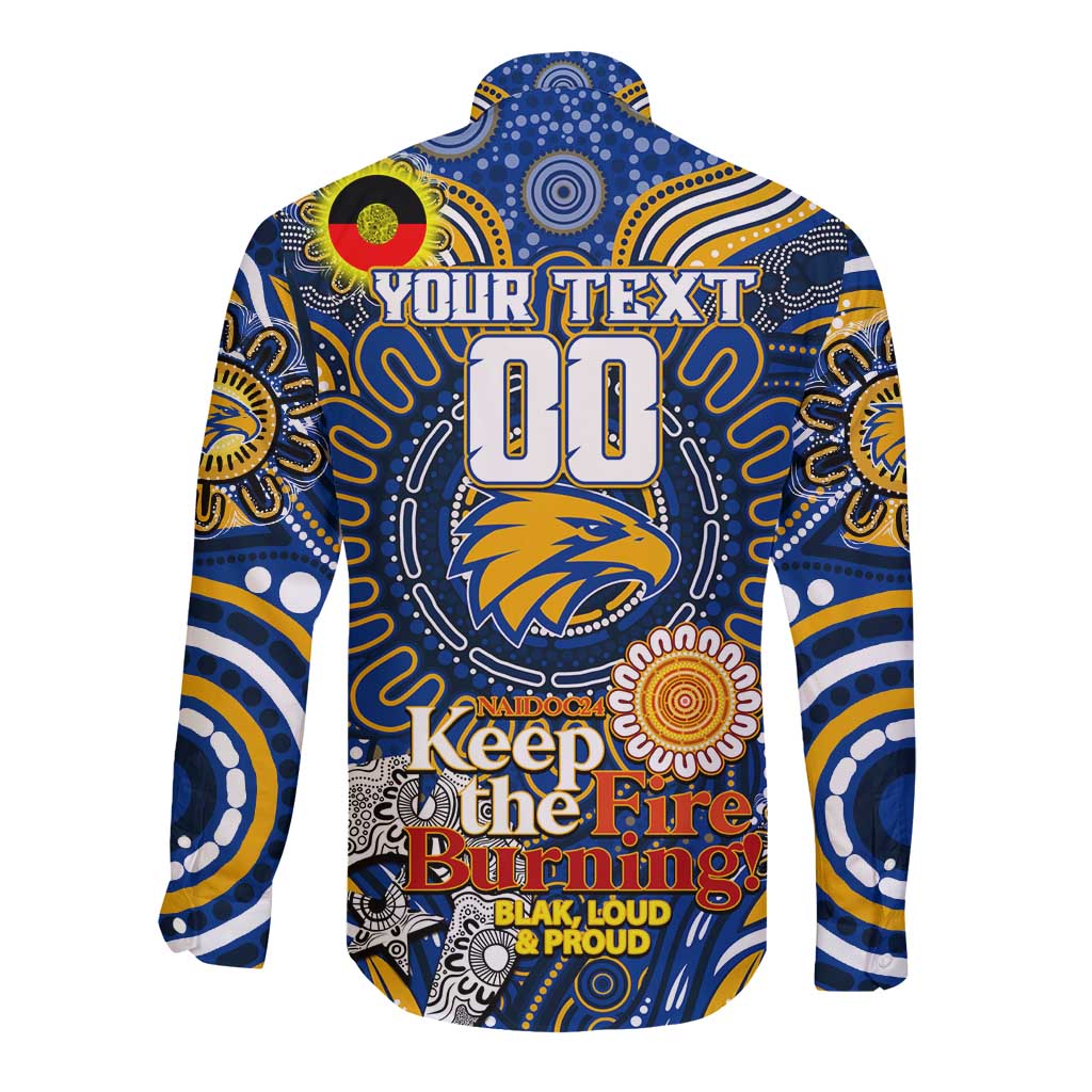 Custom West Coast Eagles NAIDOC Week 2024 Long Sleeve Button Shirt Mascot Football