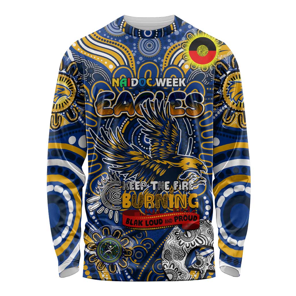 Custom West Coast Eagles NAIDOC Week 2024 Long Sleeve Shirt Mascot Football