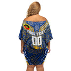 Custom West Coast Eagles NAIDOC Week 2024 Off Shoulder Short Dress Mascot Football