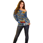 Custom West Coast Eagles NAIDOC Week 2024 Off Shoulder Sweater Mascot Football