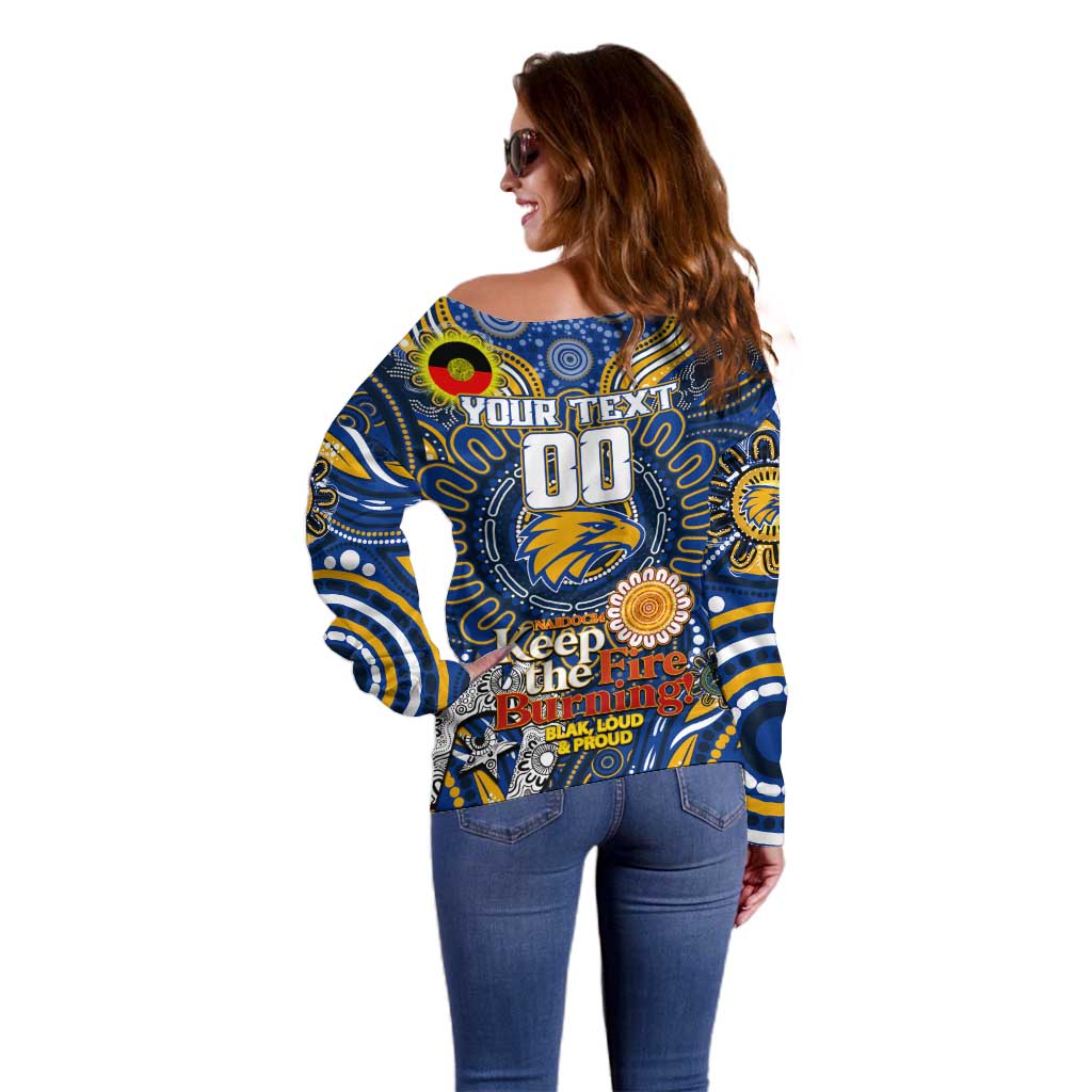 Custom West Coast Eagles NAIDOC Week 2024 Off Shoulder Sweater Mascot Football