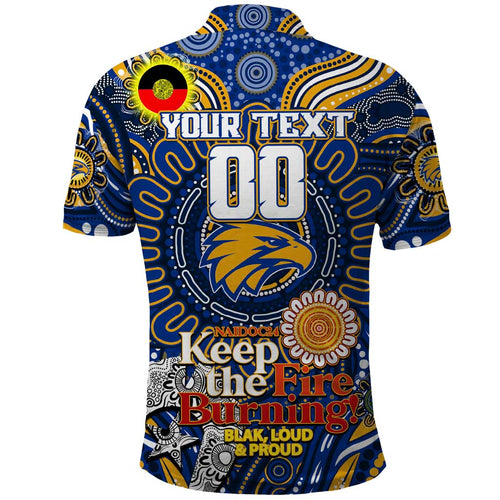 Custom West Coast Eagles NAIDOC Week 2024 Polo Shirt Mascot Football
