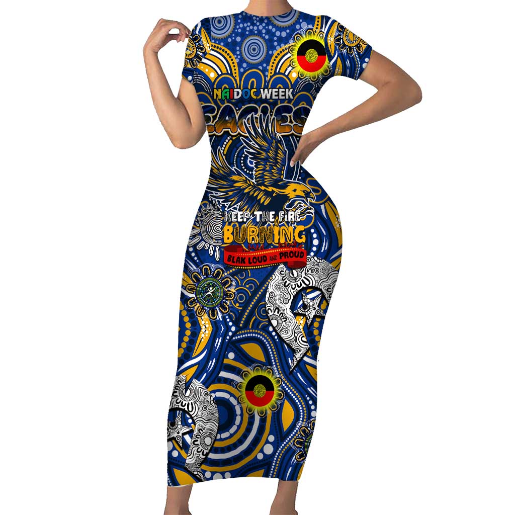 Custom West Coast Eagles NAIDOC Week 2024 Short Sleeve Bodycon Dress Mascot Football