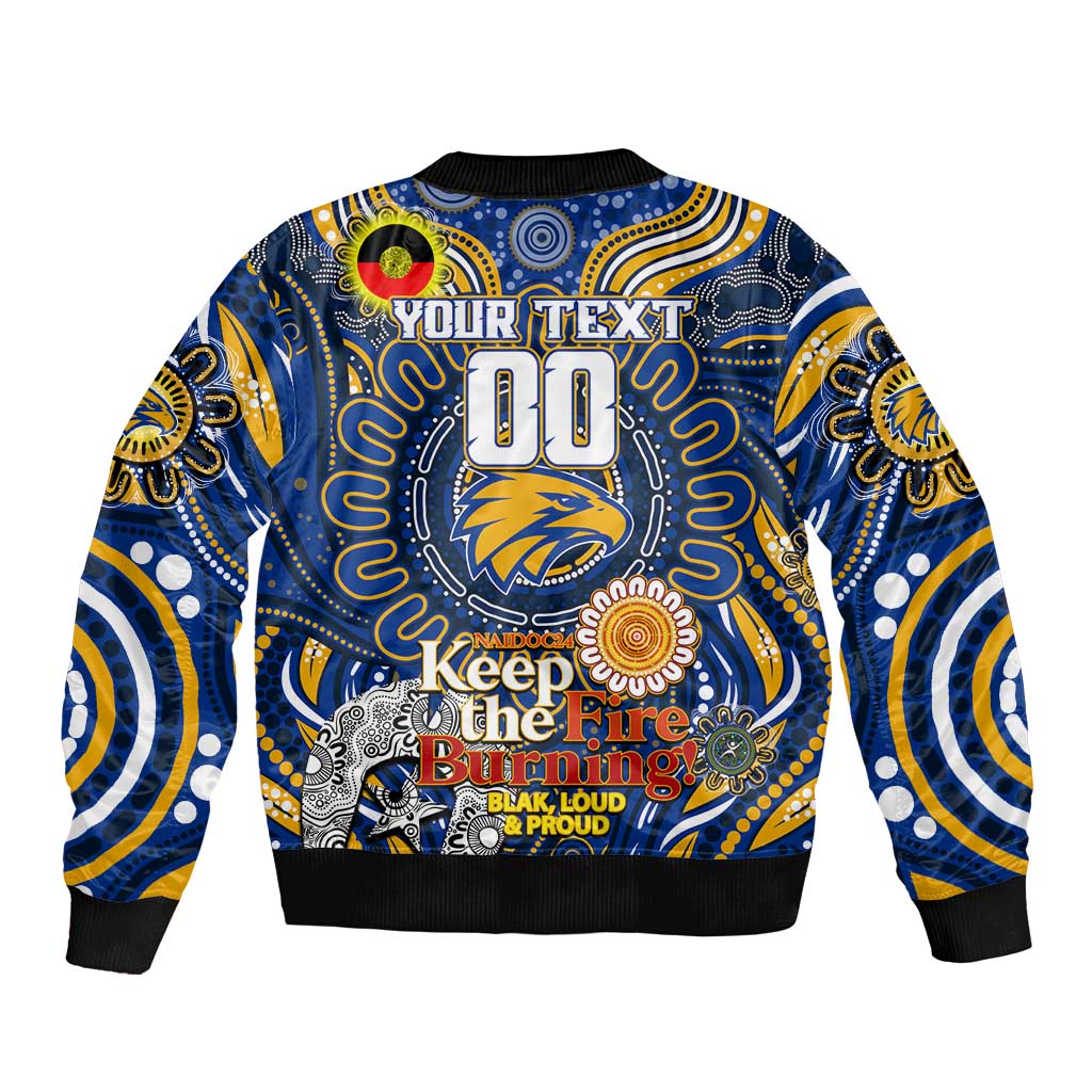Custom West Coast Eagles NAIDOC Week 2024 Sleeve Zip Bomber Jacket Mascot Football