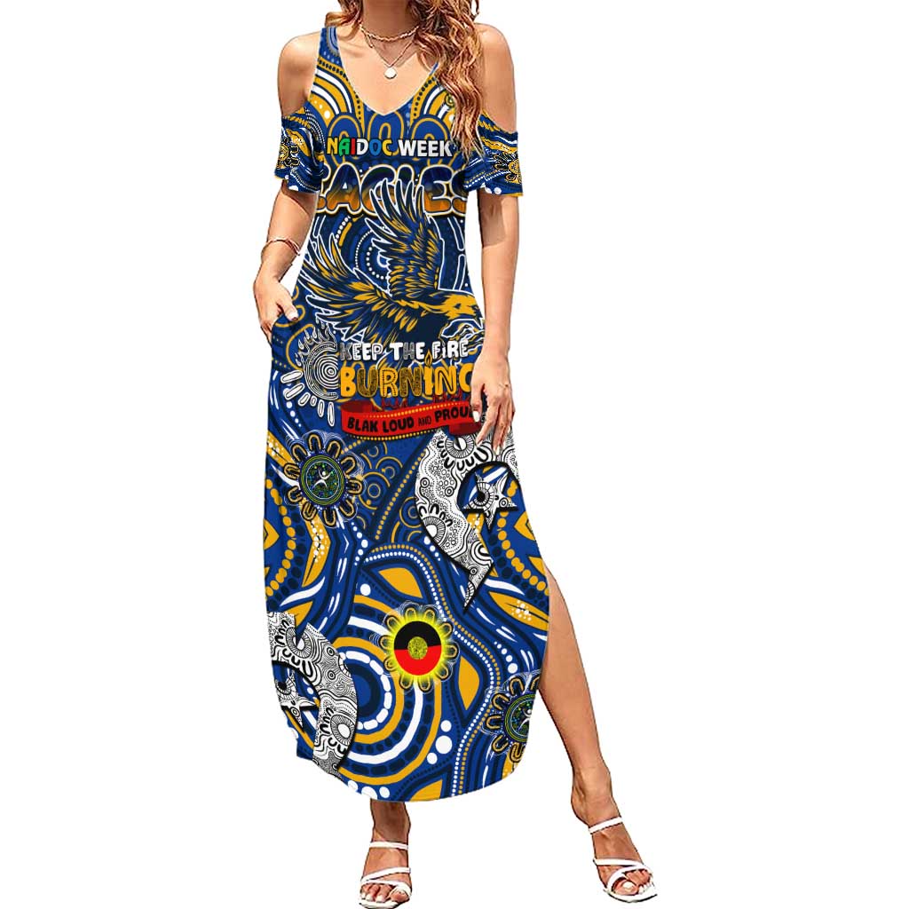 Custom West Coast Eagles NAIDOC Week 2024 Summer Maxi Dress Mascot Football