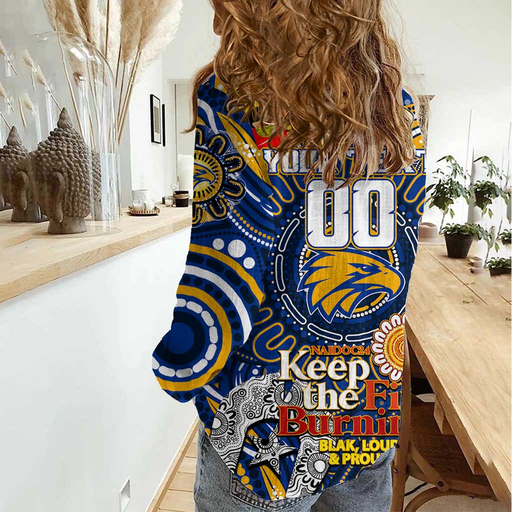 Custom West Coast Eagles NAIDOC Week 2024 Women Casual Shirt Mascot Football