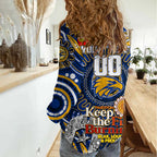 Custom West Coast Eagles NAIDOC Week 2024 Women Casual Shirt Mascot Football