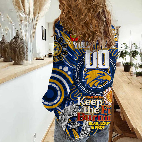 Custom West Coast Eagles NAIDOC Week 2024 Women Casual Shirt Mascot Football