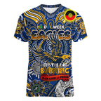 Custom West Coast Eagles NAIDOC Week 2024 Women V-Neck T-Shirt Mascot Football