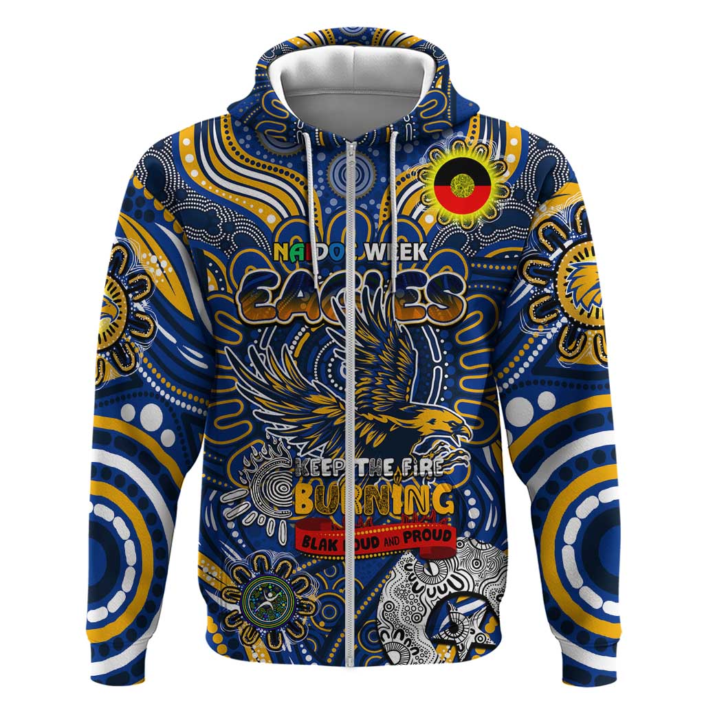 Custom West Coast Eagles NAIDOC Week 2024 Zip Hoodie Mascot Football